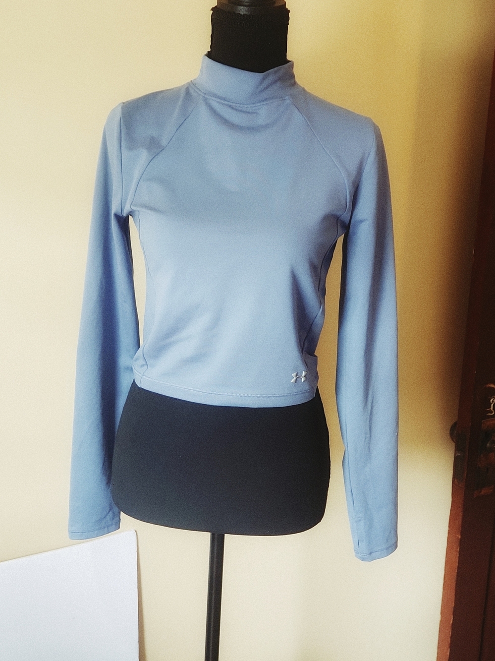 Under Armour Women’s Light Blue Mock Neck Long Sleeve Crop Top